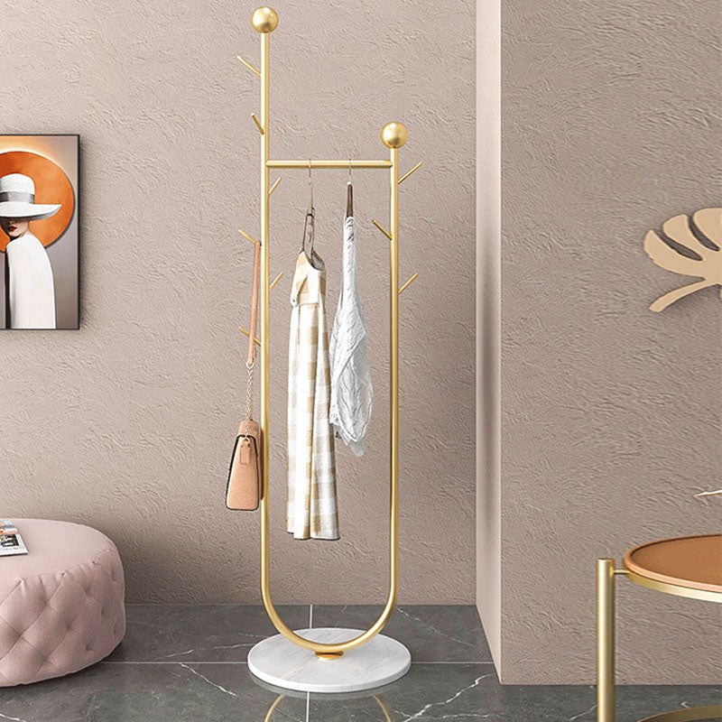 Modern Metal Hall Stand Hanging Rail Storage Shelving and Hooks Entryway Kit