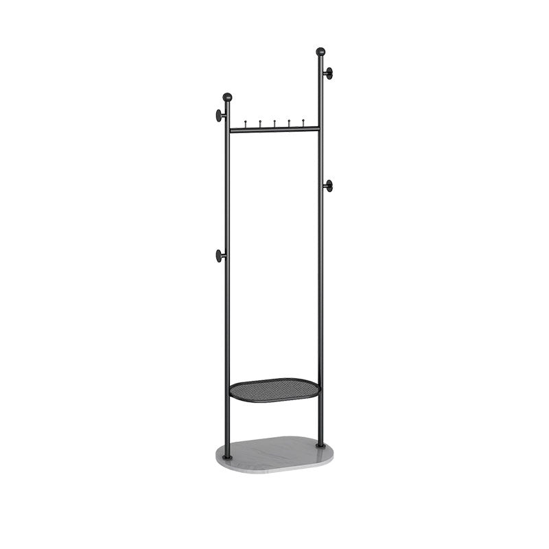 Modern Metal Hall Stand Hanging Rail Storage Shelving and Hooks Entryway Kit