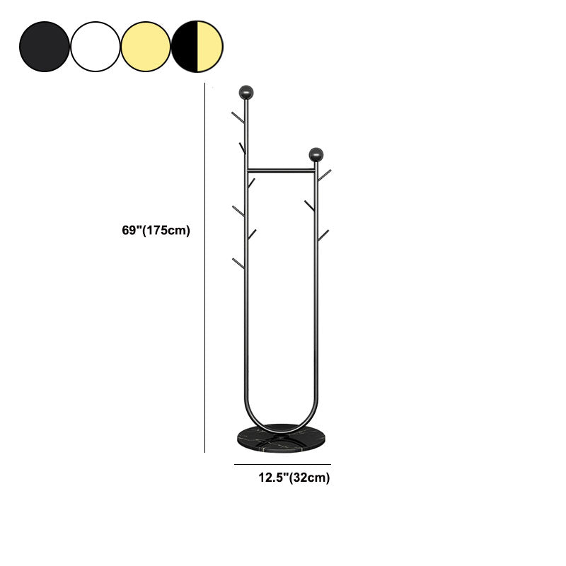 Modern Metal Hall Stand Hanging Rail Storage Shelving and Hooks Entryway Kit