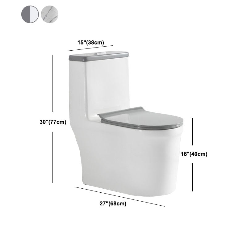 Siphon JetFlush Toilet Traditional One-Piece Toilet with Slow Close Seat
