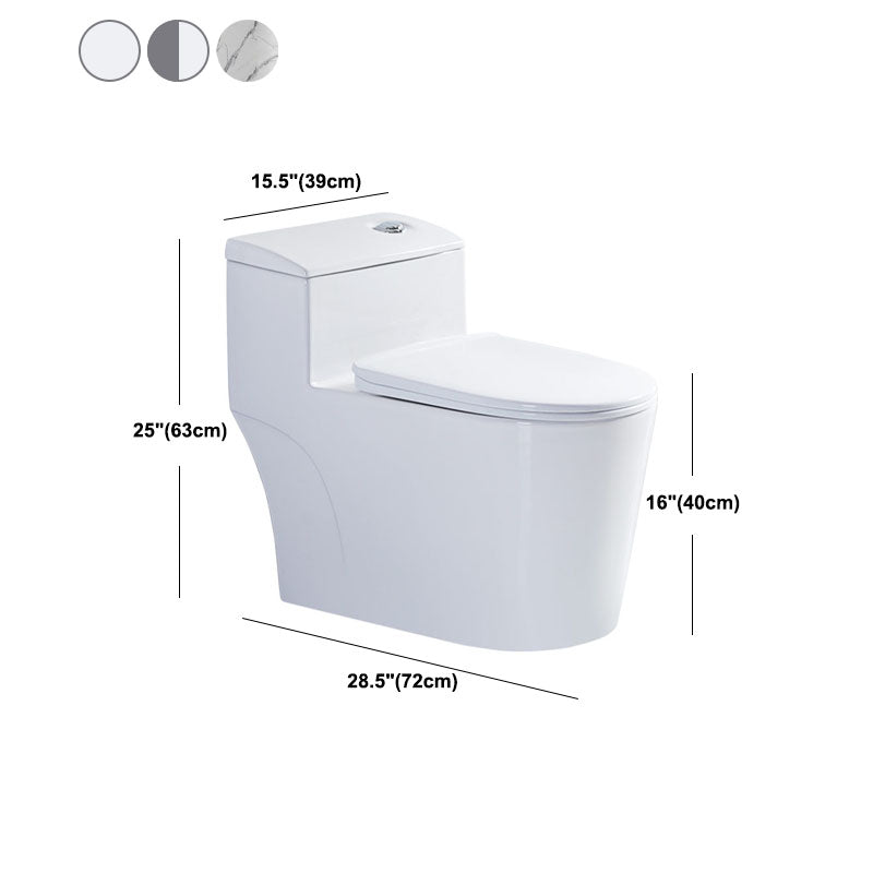 Siphon JetFlush Toilet Traditional One-Piece Toilet with Slow Close Seat