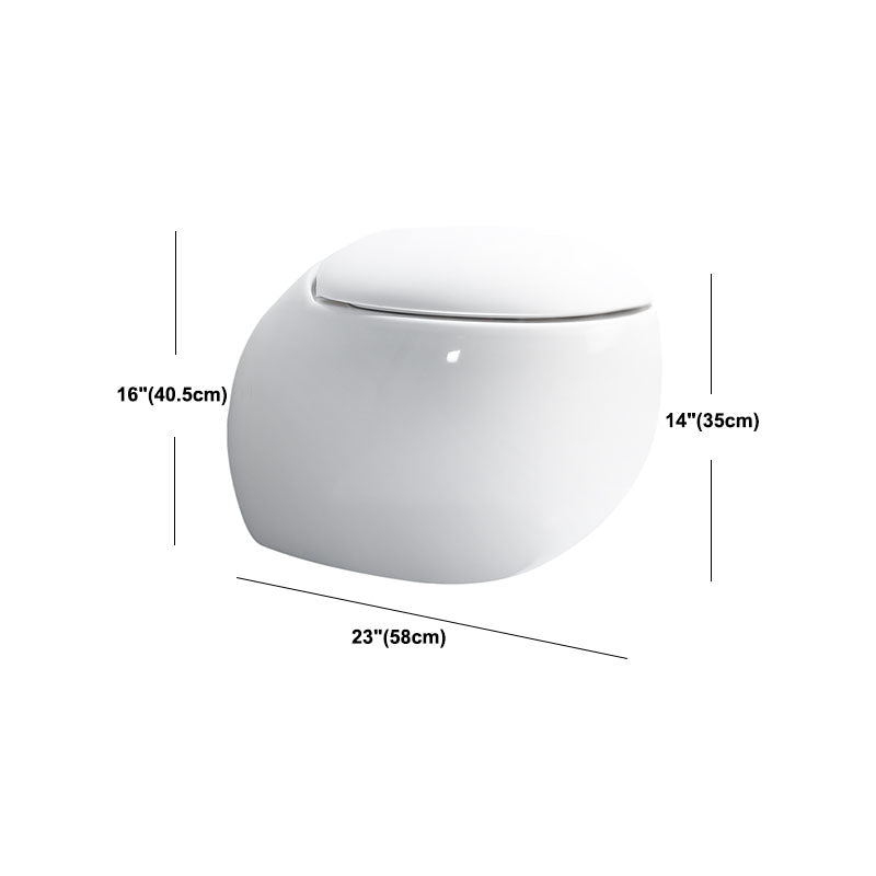 Modern Wall Mount Toilet Gravity Toilet Bowl with Slow Close Seat for Washroom