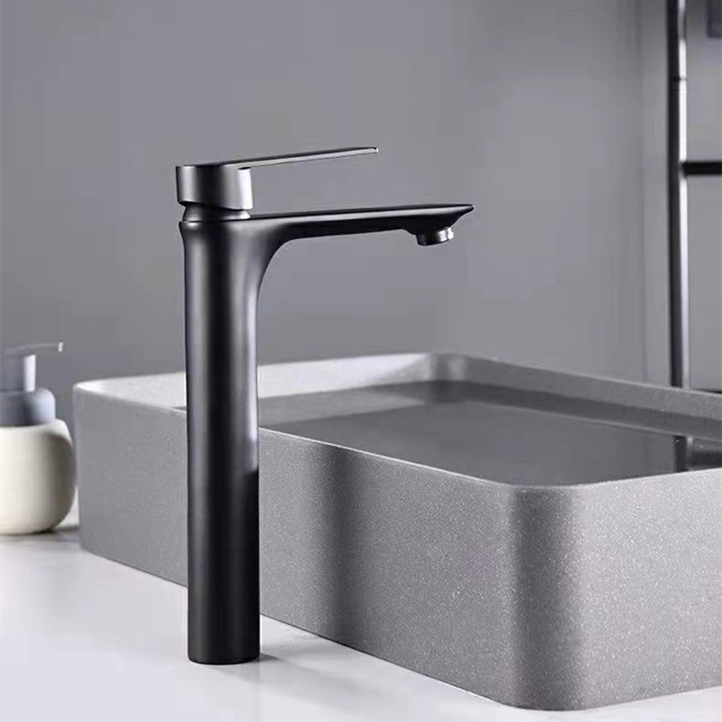 Modern Style Vessel Sink Faucet Lever Handle Copper Low Arc Vessel Faucet
