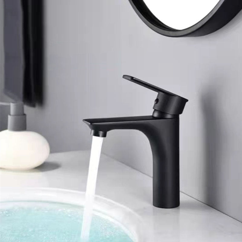 Modern Style Vessel Sink Faucet Lever Handle Copper Low Arc Vessel Faucet