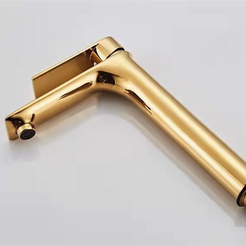 Modern Style Vessel Sink Faucet Lever Handle Copper Low Arc Vessel Faucet