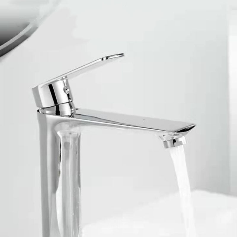 Modern Style Vessel Sink Faucet Lever Handle Copper Low Arc Vessel Faucet
