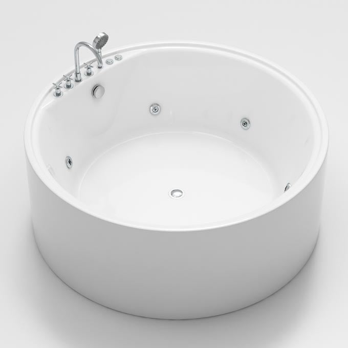Modern Round Freestanding Bathtub Acrylic White Bath Tub for Home