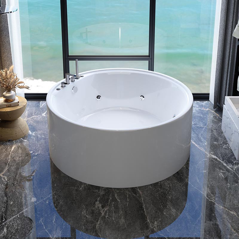 Modern Round Freestanding Bathtub Acrylic White Bath Tub for Home
