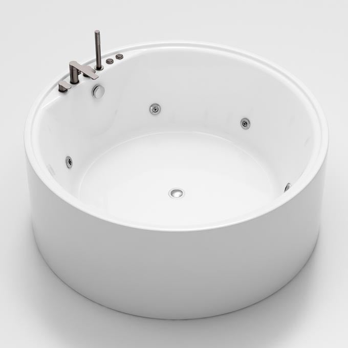 Modern Round Freestanding Bathtub Acrylic White Bath Tub for Home
