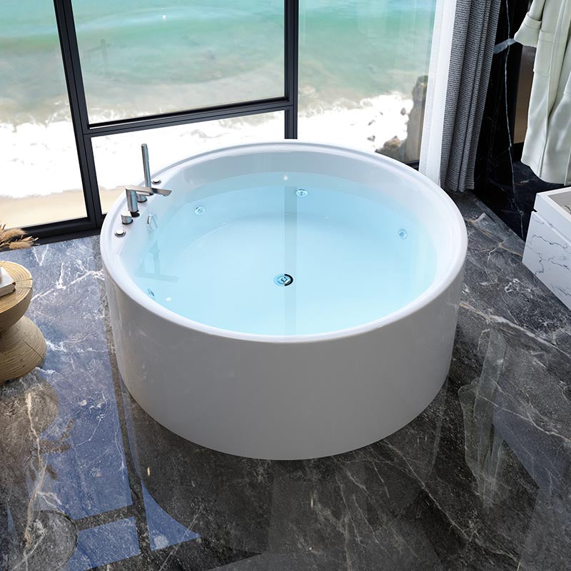 Modern Round Freestanding Bathtub Acrylic White Bath Tub for Home