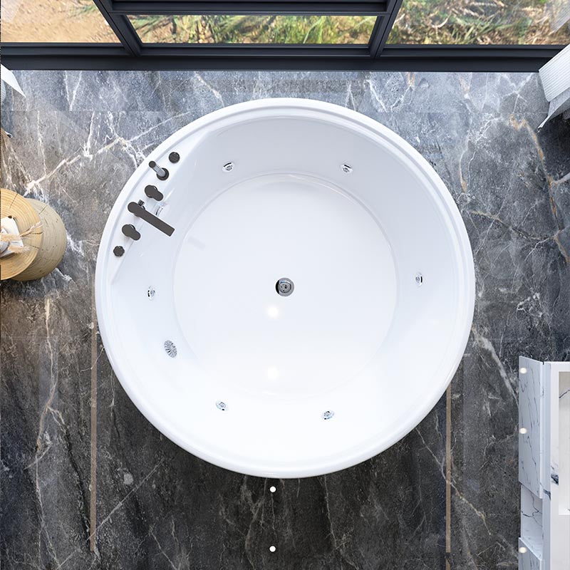 Modern Round Freestanding Bathtub Acrylic White Bath Tub for Home