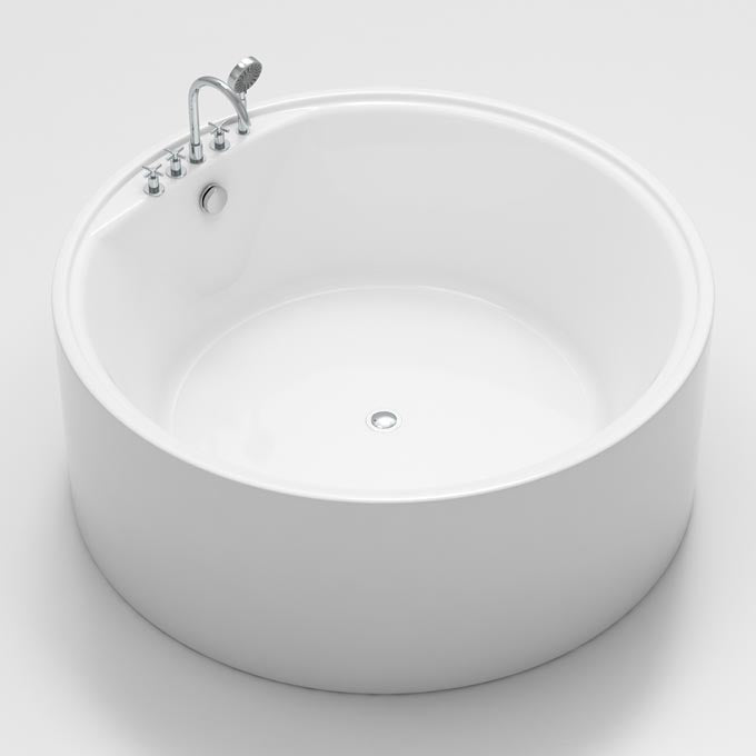 Modern Round Freestanding Bathtub Acrylic White Bath Tub for Home