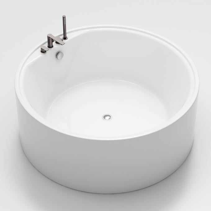 Modern Round Freestanding Bathtub Acrylic White Bath Tub for Home
