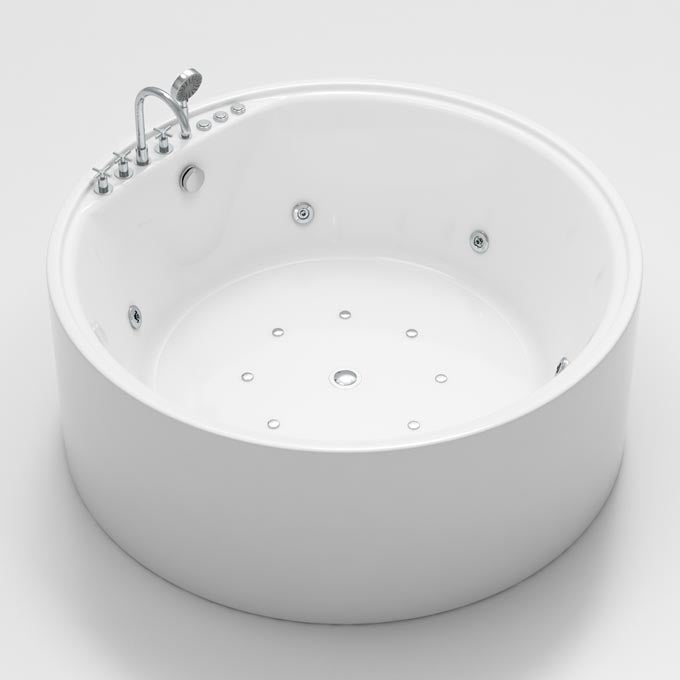 Modern Round Freestanding Bathtub Acrylic White Bath Tub for Home