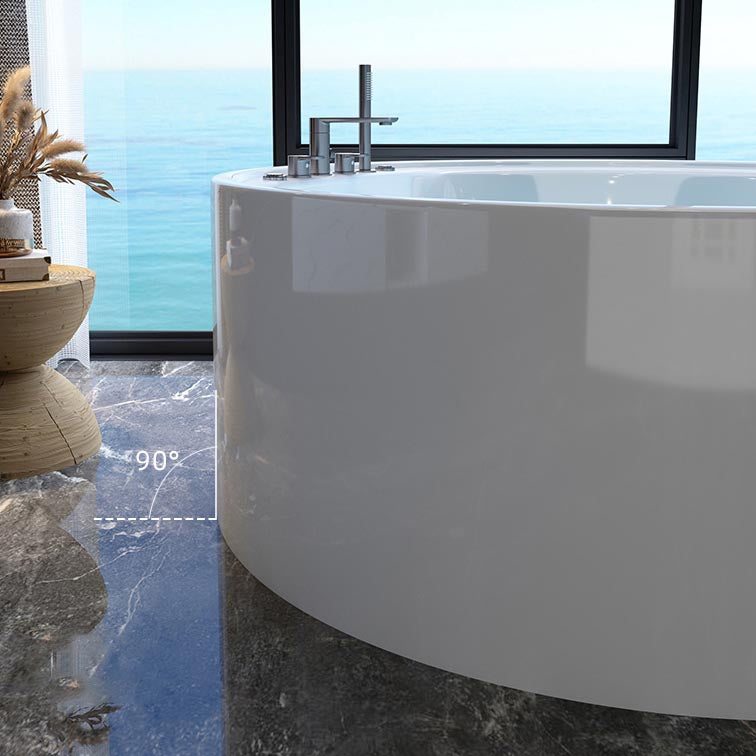 Modern Round Freestanding Bathtub Acrylic White Bath Tub for Home