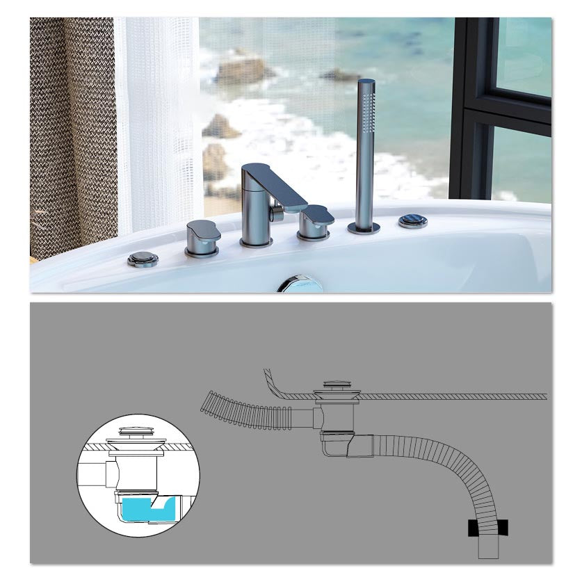 Modern Round Freestanding Bathtub Acrylic White Bath Tub for Home