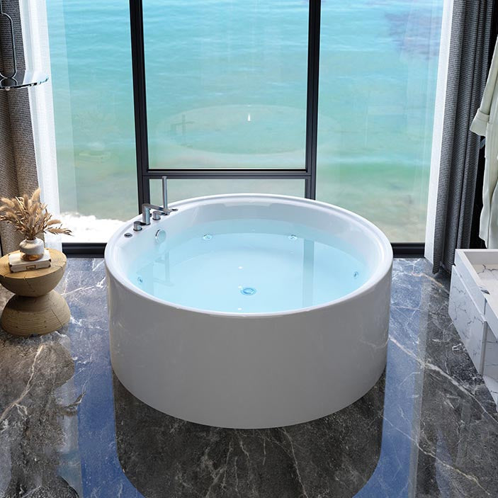 Modern Round Freestanding Bathtub Acrylic White Bath Tub for Home