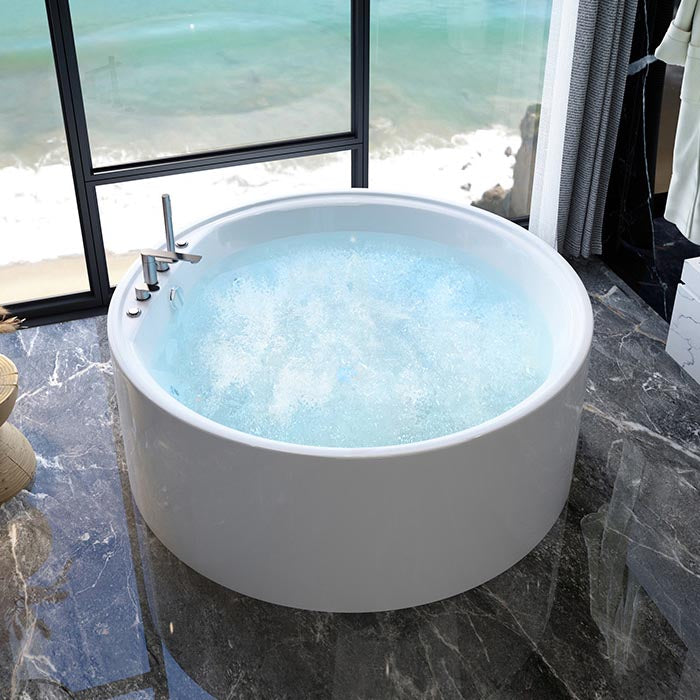 Modern Round Freestanding Bathtub Acrylic White Bath Tub for Home