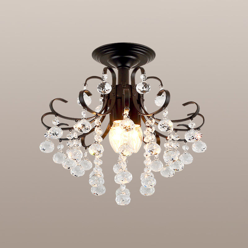 Modern Crystal Ceiling Light Household Flush Mount Light Fixture for Bedroom