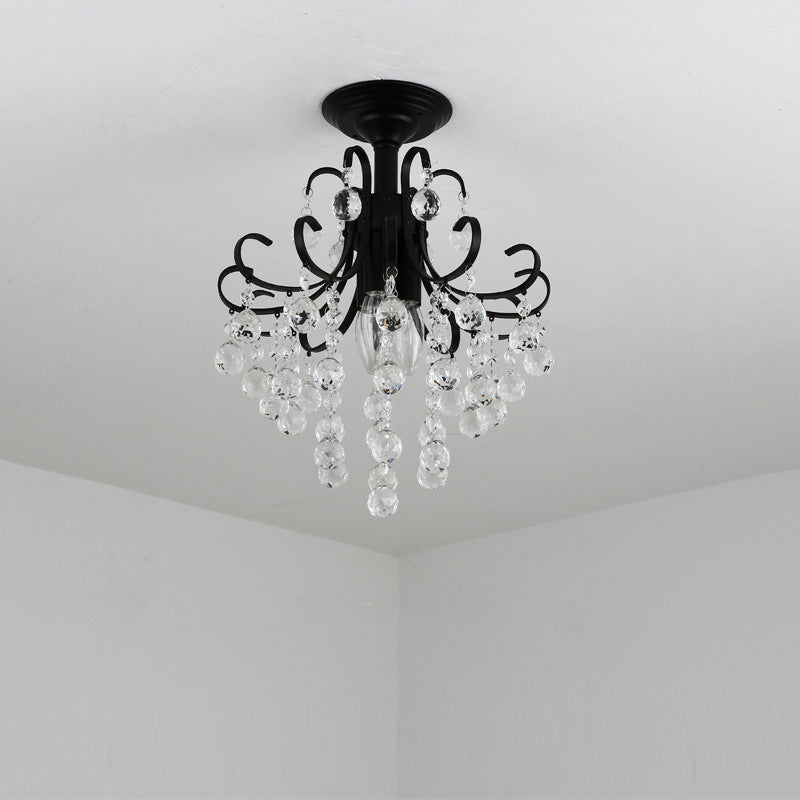 Modern Crystal Ceiling Light Household Flush Mount Light Fixture for Bedroom