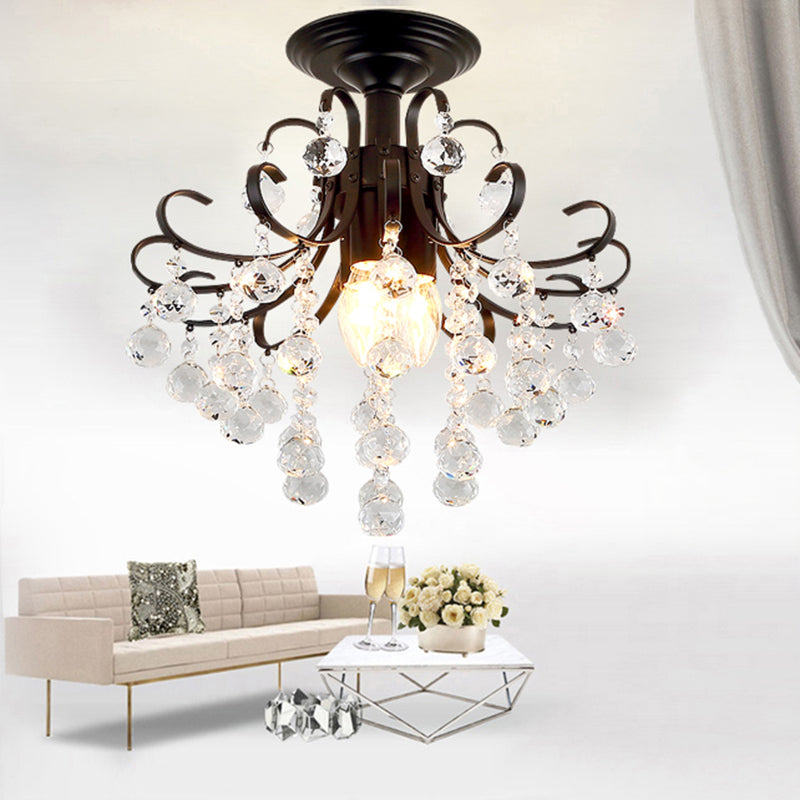 Modern Crystal Ceiling Light Household Flush Mount Light Fixture for Bedroom