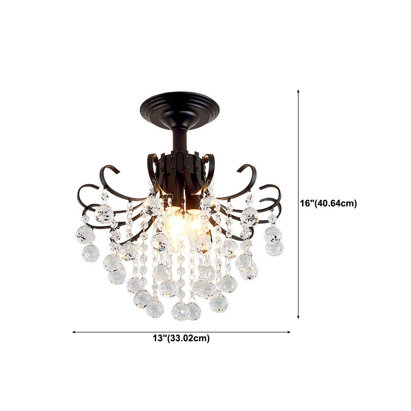 Modern Crystal Ceiling Light Household Flush Mount Light Fixture for Bedroom