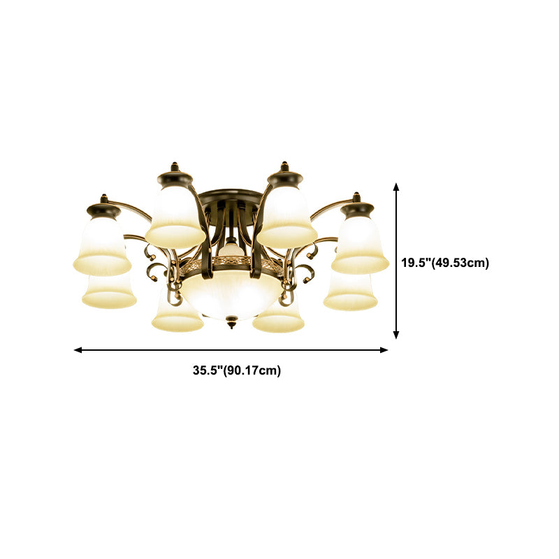 Modern Style Cup Shape Flush Mount Glass Ceiling Light for Living Room