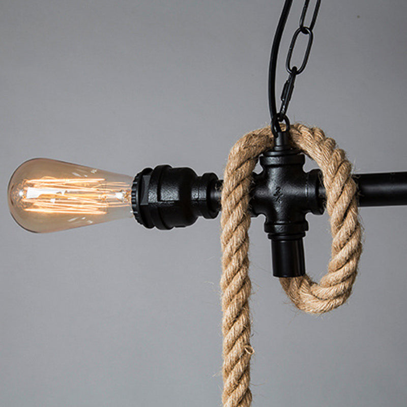 Industrial Iron Cage Shape Island Lamp Metal 5 Lights Pendant Light for Restaurant