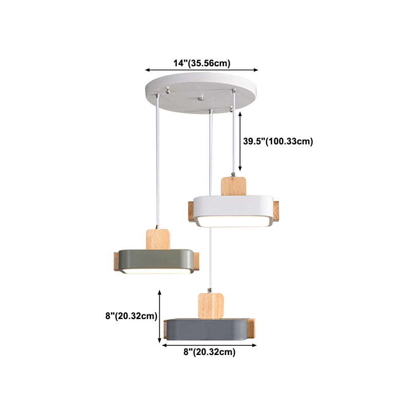 Nordic Brick Hanging Lamps Acrylic Hanging Pendant Lights for Bedroom