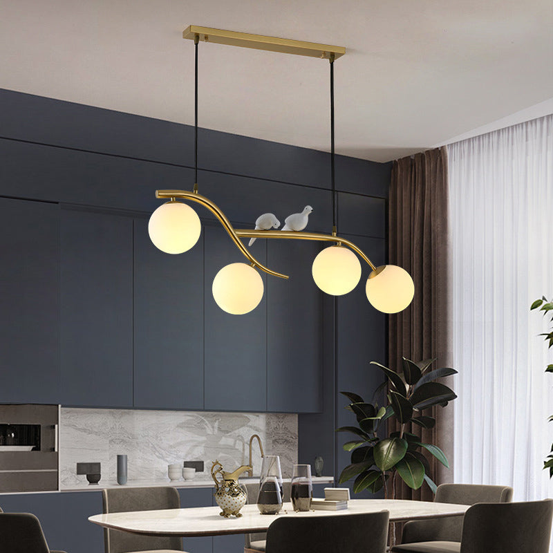 Modern Style Ball Shape Island Pendants 4-Lights Pendant Lights for Living Room