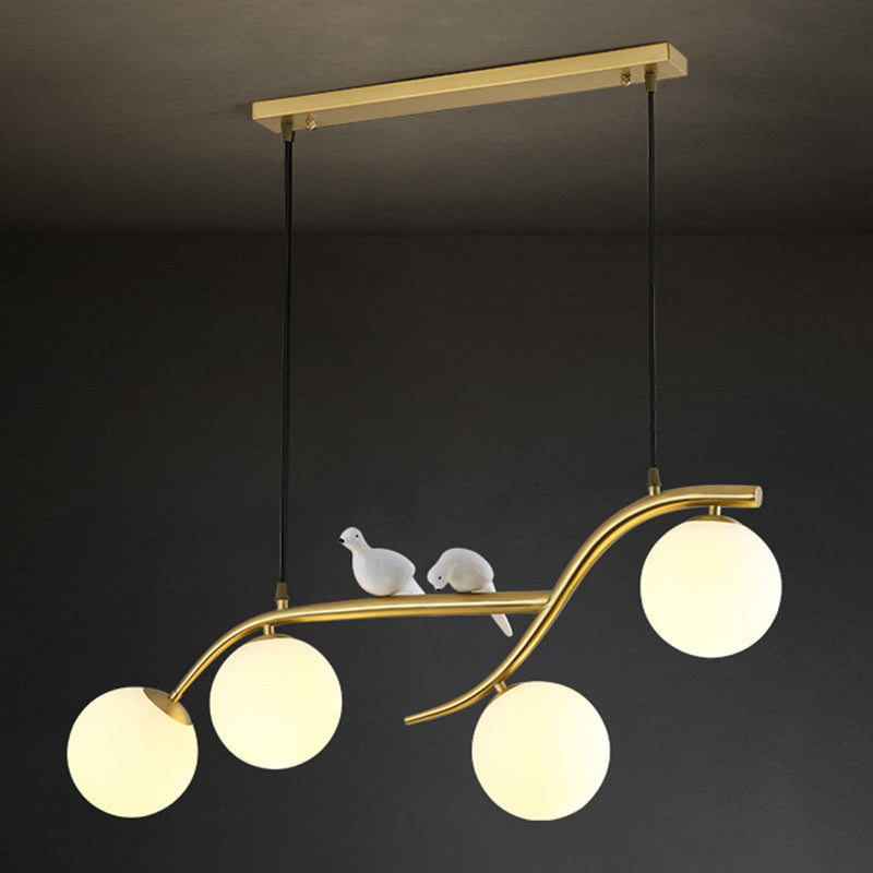 Modern Style Ball Shape Island Pendants 4-Lights Pendant Lights for Living Room