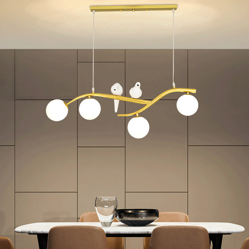 Modern Style Ball Shape Island Pendants 4-Lights Pendant Lights for Living Room