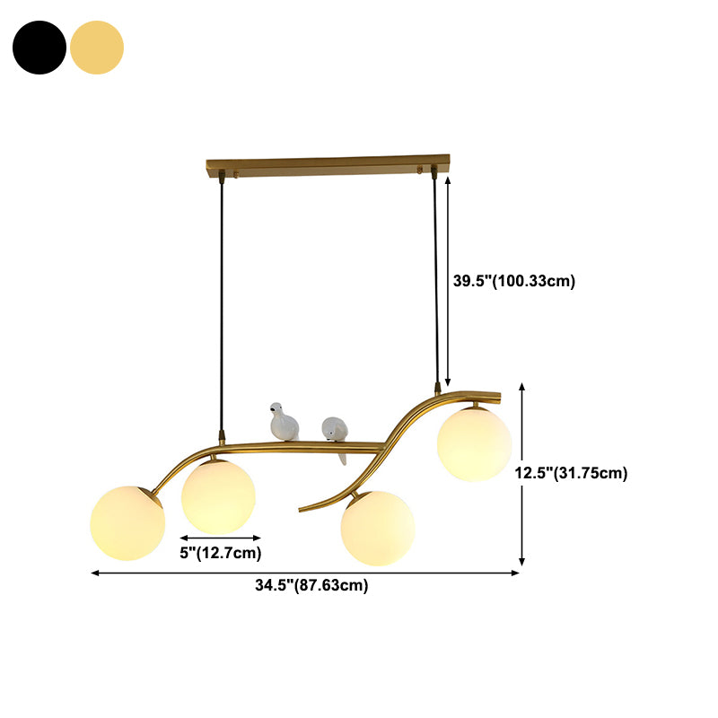 Modern Style Ball Shape Island Pendants 4-Lights Pendant Lights for Living Room