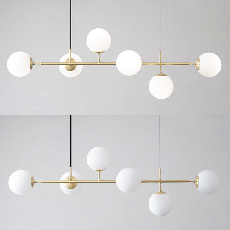 Modern Style Ball Shape Island Pendants Glass Pendant Lights for Living Room
