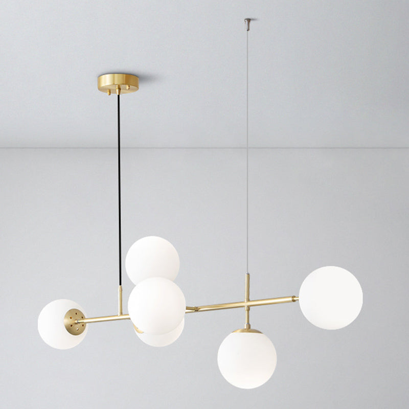Modern Style Ball Shape Island Pendants Glass Pendant Lights for Living Room