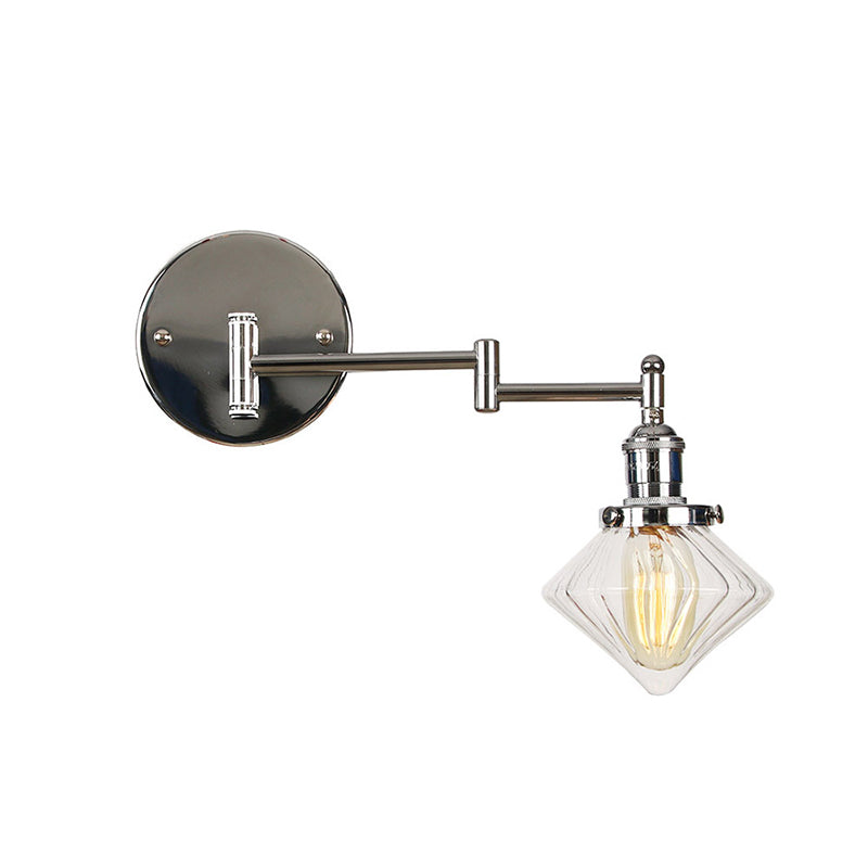 Adjustable Industrial Sconce Light Glass 1-Light Sconce Light Fixture