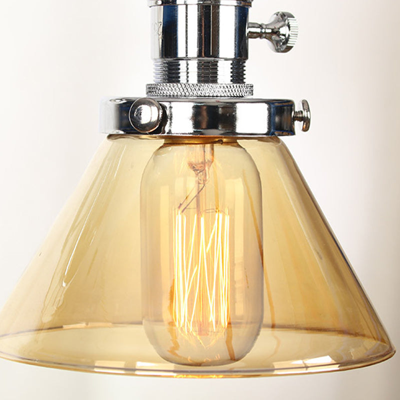 Adjustable Industrial Sconce Light Glass 1-Light Sconce Light Fixture