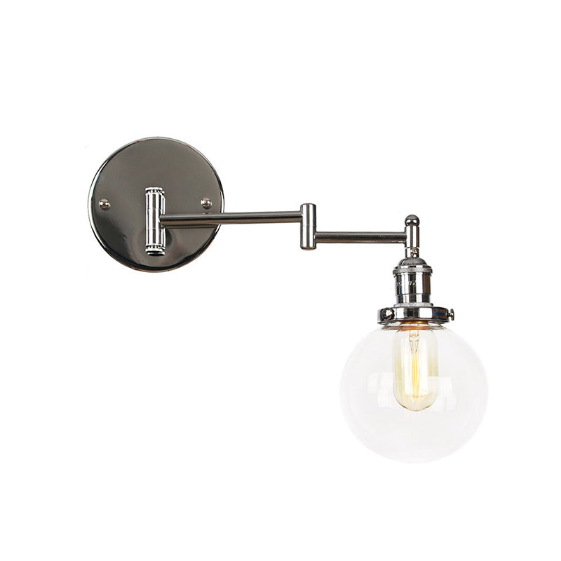 Adjustable Industrial Sconce Light Glass 1-Light Sconce Light Fixture