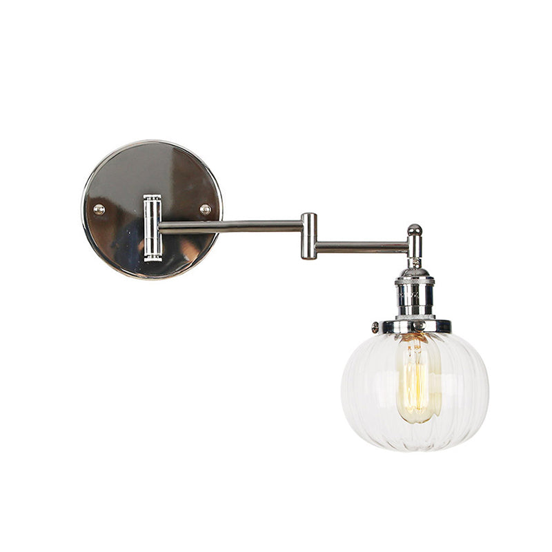 Adjustable Industrial Sconce Light Glass 1-Light Sconce Light Fixture