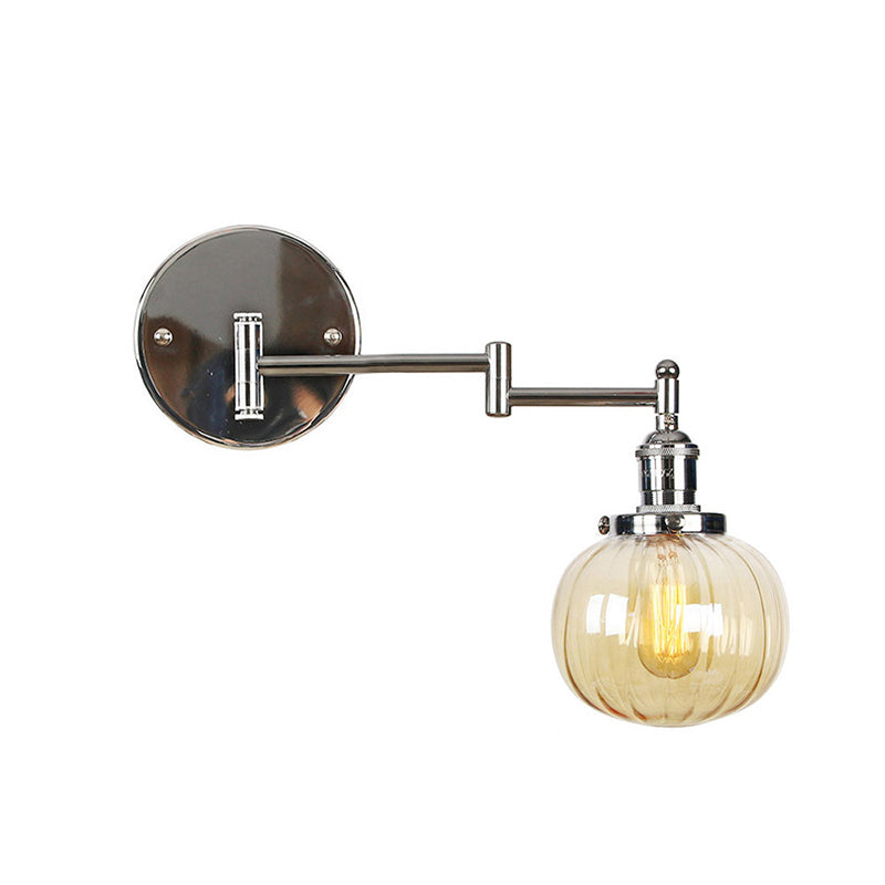 Adjustable Industrial Sconce Light Glass 1-Light Sconce Light Fixture