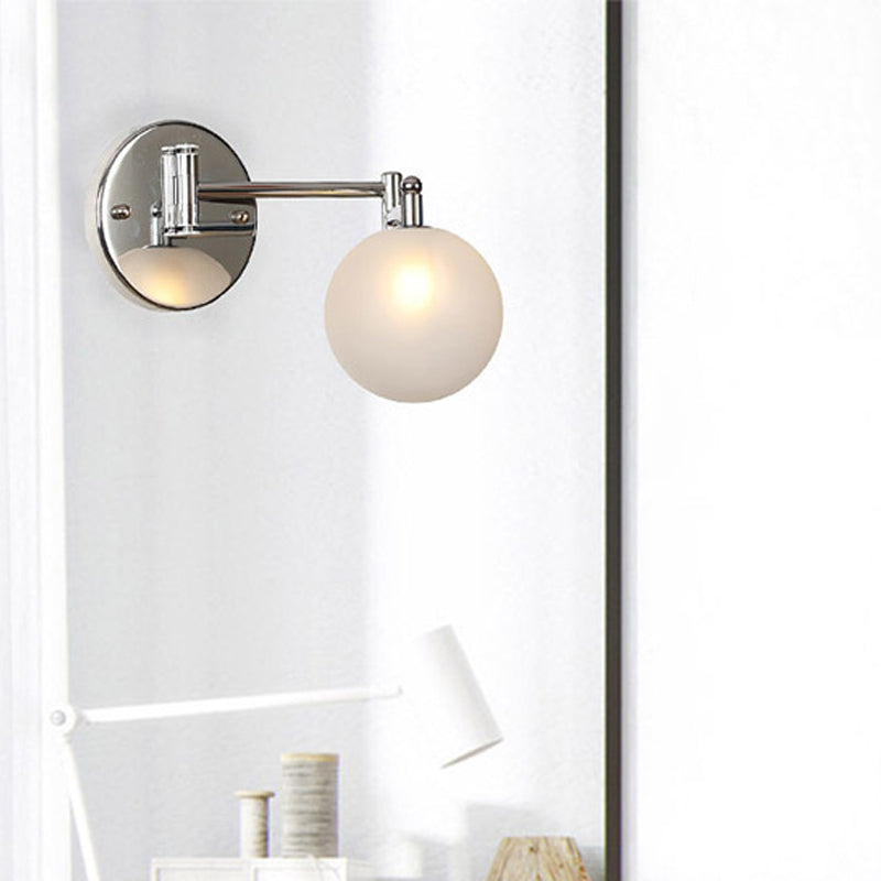 Adjustable Industrial Globe Sconce Glass 1-Light Sconce Light