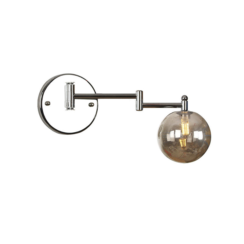 Adjustable Industrial Globe Sconce Glass 1-Light Sconce Light