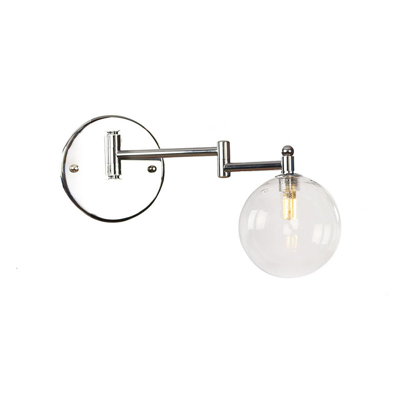 Adjustable Industrial Globe Sconce Glass 1-Light Sconce Light
