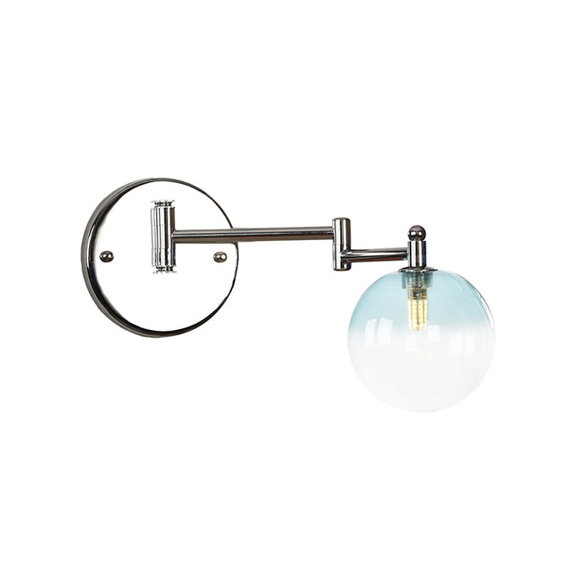 Adjustable Industrial Globe Sconce Glass 1-Light Sconce Light
