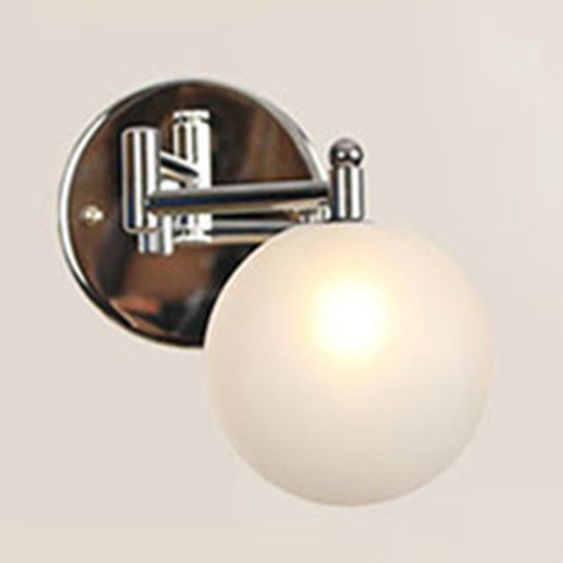 Adjustable Industrial Globe Sconce Glass 1-Light Sconce Light