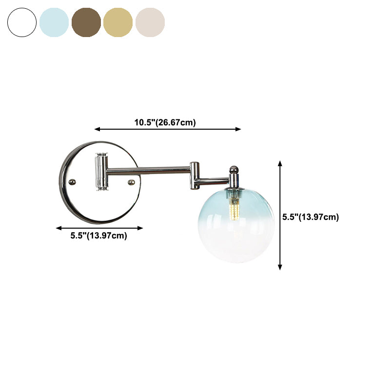 Adjustable Industrial Globe Sconce Glass 1-Light Sconce Light
