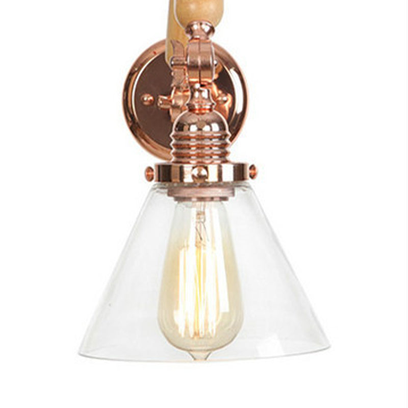 Adjustable Industrial Wall Light Glass 1-Light Wall Light Fixture