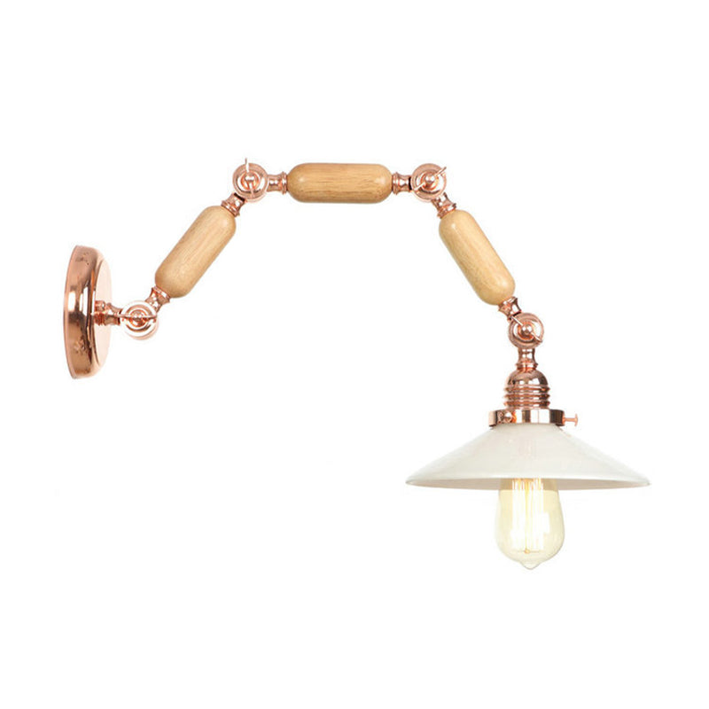 Adjustable Industrial Wall Light Glass 1-Light Wall Light Fixture