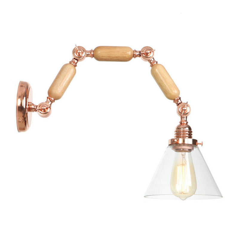 Adjustable Industrial Wall Light Glass 1-Light Wall Light Fixture