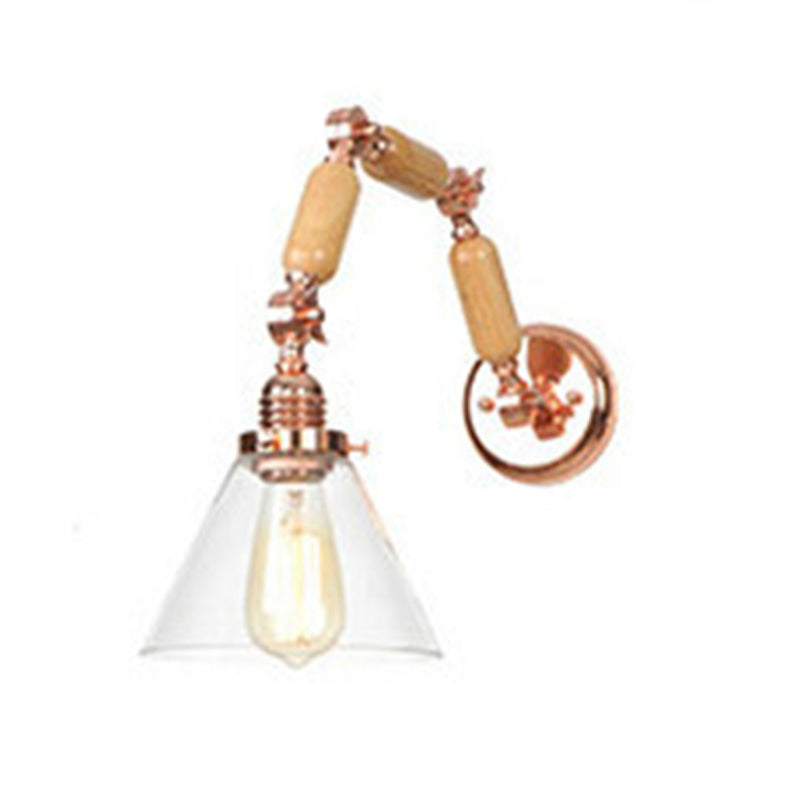 Adjustable Industrial Wall Light Glass 1-Light Wall Light Fixture
